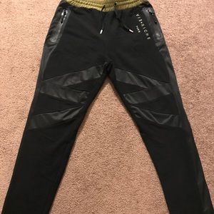 VIE+RICHE  Paris Sweat pants Black on Black DOPE!!